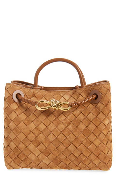 Small Andiamo Intrecciato Suede Shoulder Bag