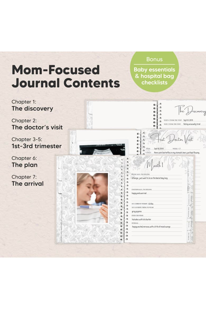 Blossom Pregnancy Journal, Alternate, color, Clay