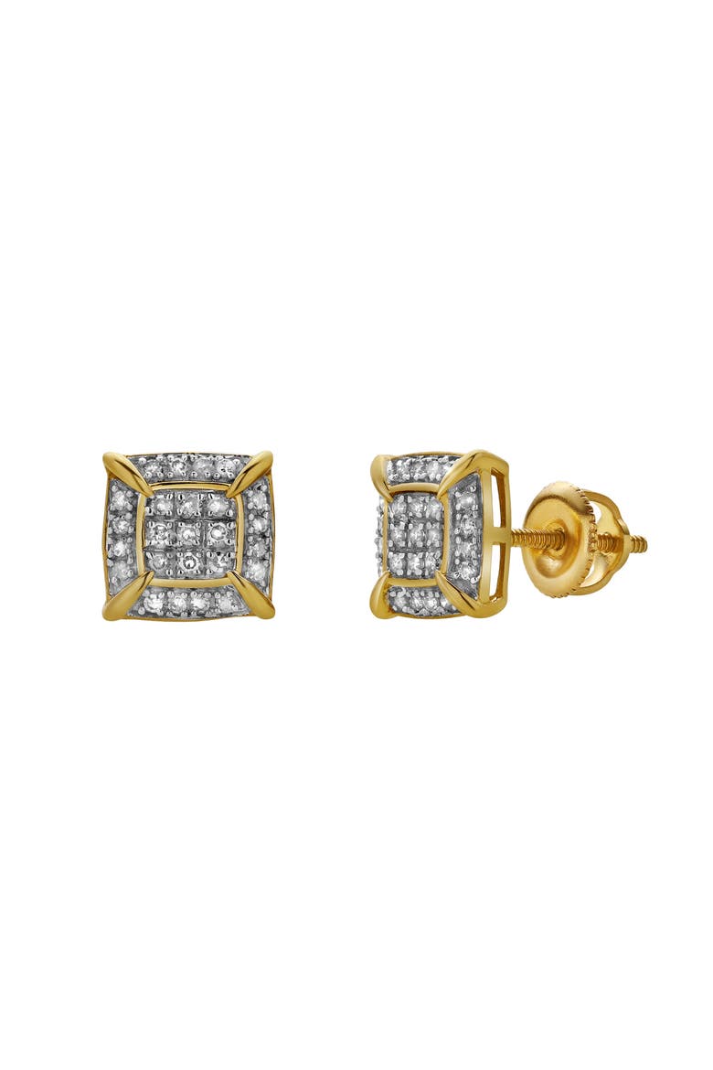 Vesper 10K Yellow Gold Cluster Diamond Unisex Earrings - 0.15 Cts, Main, color, 10K Yellow Gold