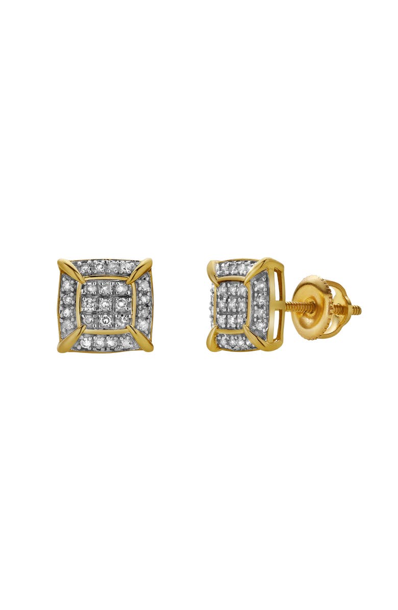 LuvMyJewelry Vesper 10K Yellow Gold Cluster Diamond Unisex Earrings - 0.15 Cts, Main, color, 10K Yellow Gold