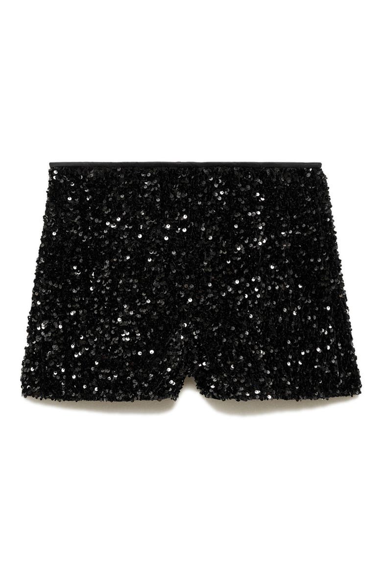 Xturner Sequin Shorts, Alternate, color, BLACK