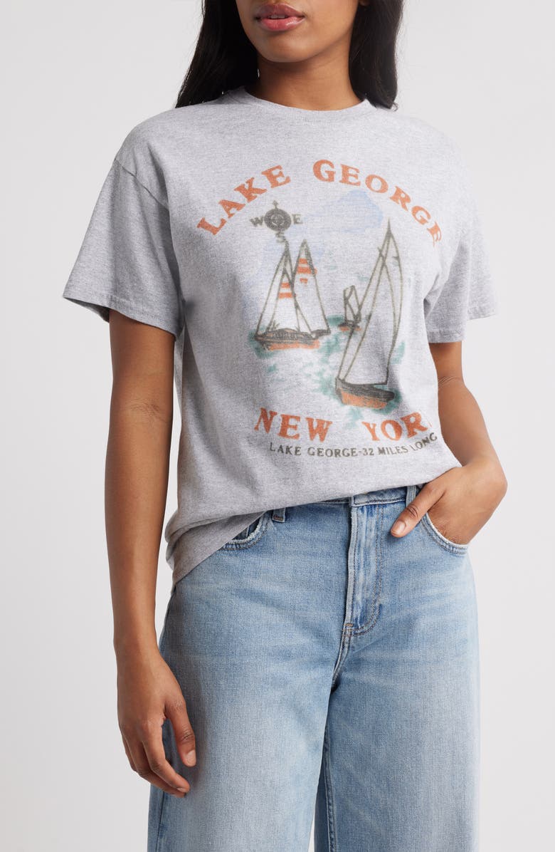 Junk Food Lake George Sailing Cotton Graphic T-Shirt, Main, color,