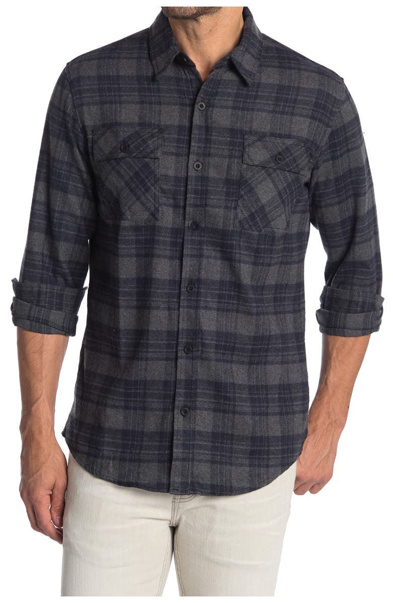 BURNSIDE Plaid Flannel Regular Fit Shirt, Main, color, 