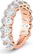 HauteCarat Oval Cut Lab Created Diamond Eternity Band