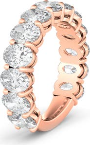 HauteCarat Oval Cut Lab Created Diamond Eternity Band