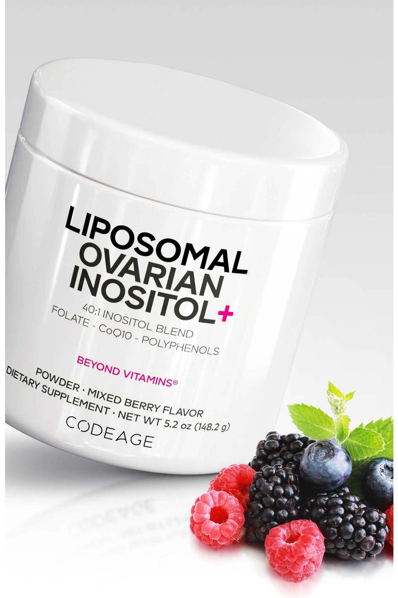 Liposomal Ovarian Inositol + Folate & CoQ10 Powder Supplement, Alternate, color, White