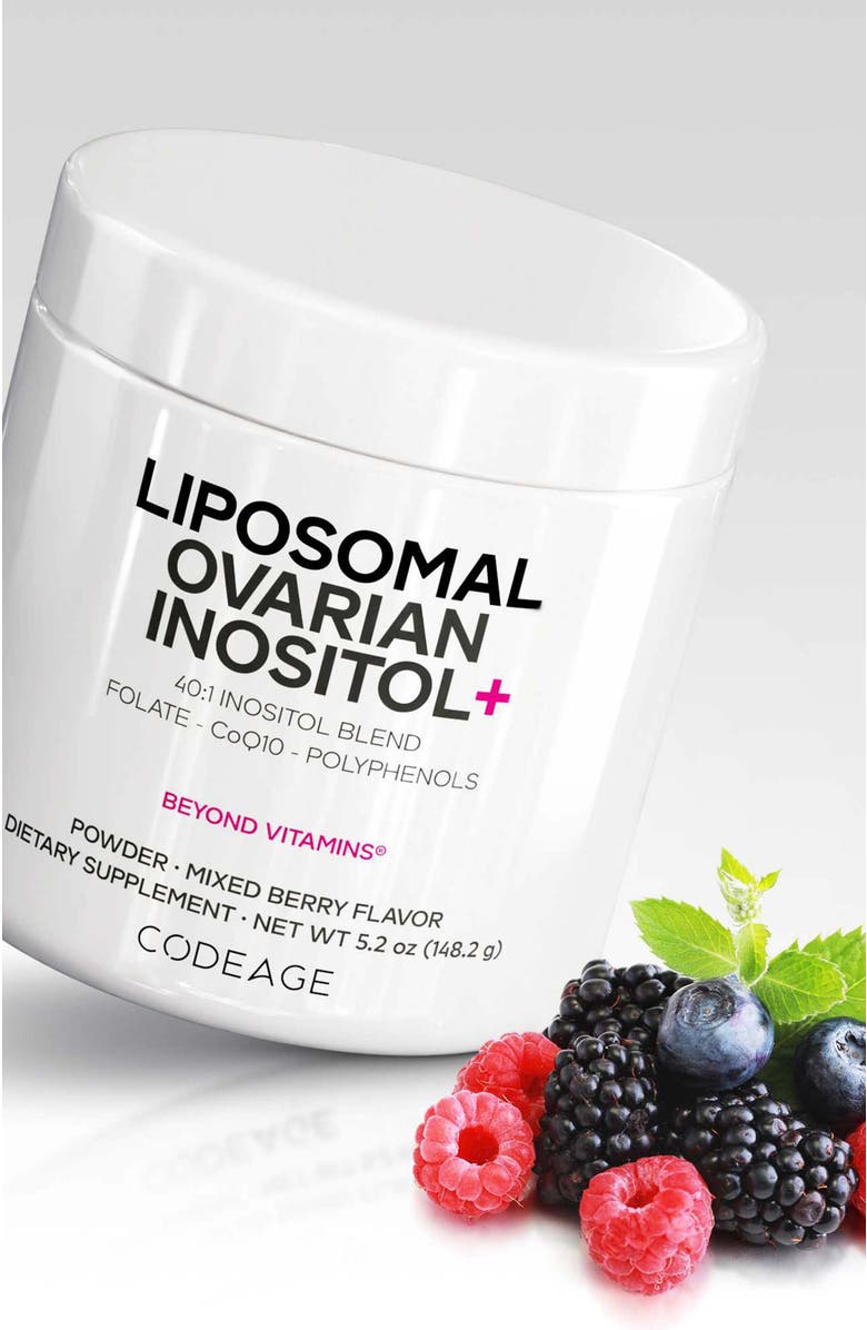 Codeage Liposomal Ovarian Inositol + Folate & CoQ10 Powder Supplement, Alternate, color, White