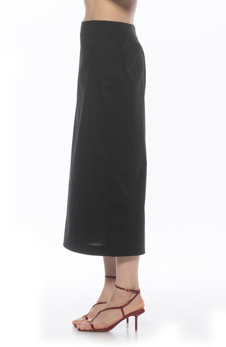 Alexia Admor Ginni Stretch Cotton Midi Skirt, Alternate, color, Black