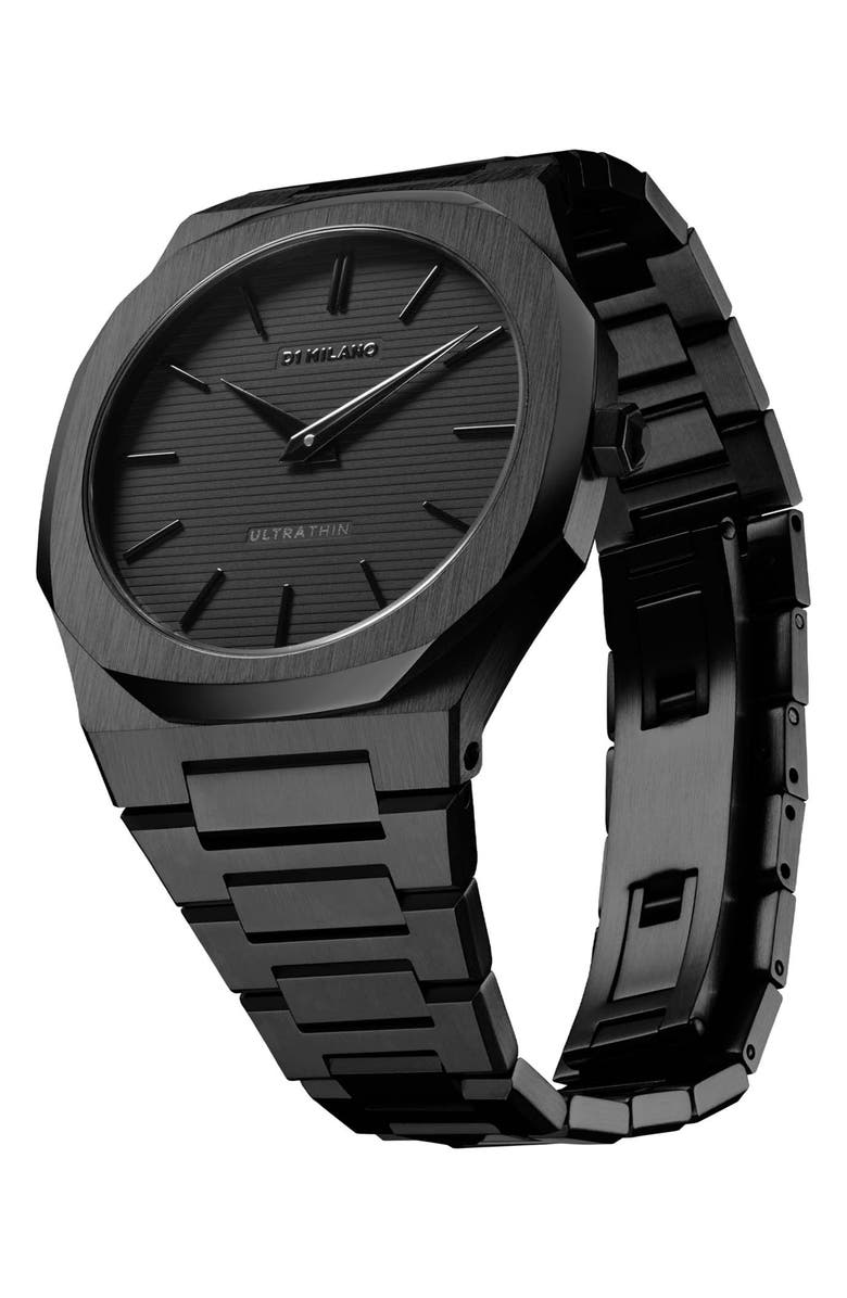 D1 Milano Ultra Thin Bracelet Watch, 40mm, Alternate, color, Black