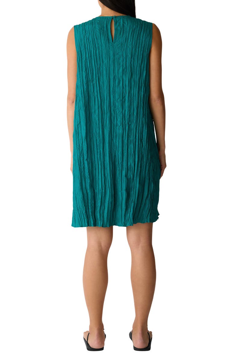 Eileen Fisher Sleeveless Silk A-Line Dress, Alternate, color, Teal