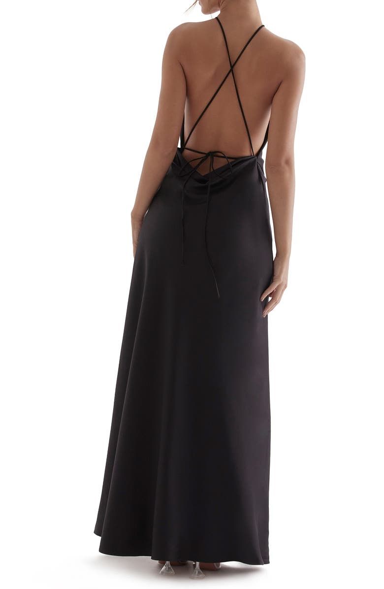 HOUSE OF CB Zanab Open Back Satin Maxi Cocktail Dress, Alternate, color,