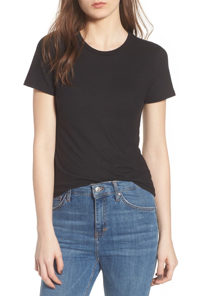 Fitted Tee, Main, color, WASHED BLACK
