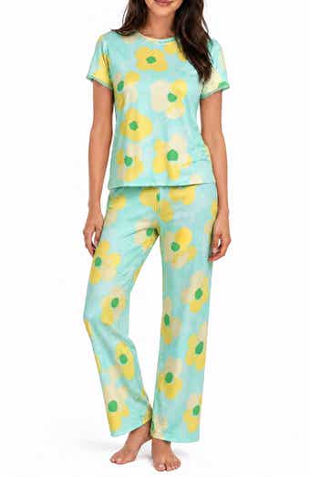 Lace Trim Floral Pajama Top
