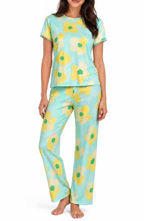 Lace Trim Floral Pajama Top