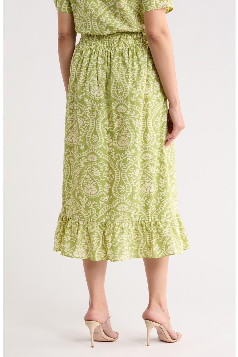 Ruffle Hem Cotton Poplin Skirt, Alternate, color, MAGNIFIED PAISLEY PRINT