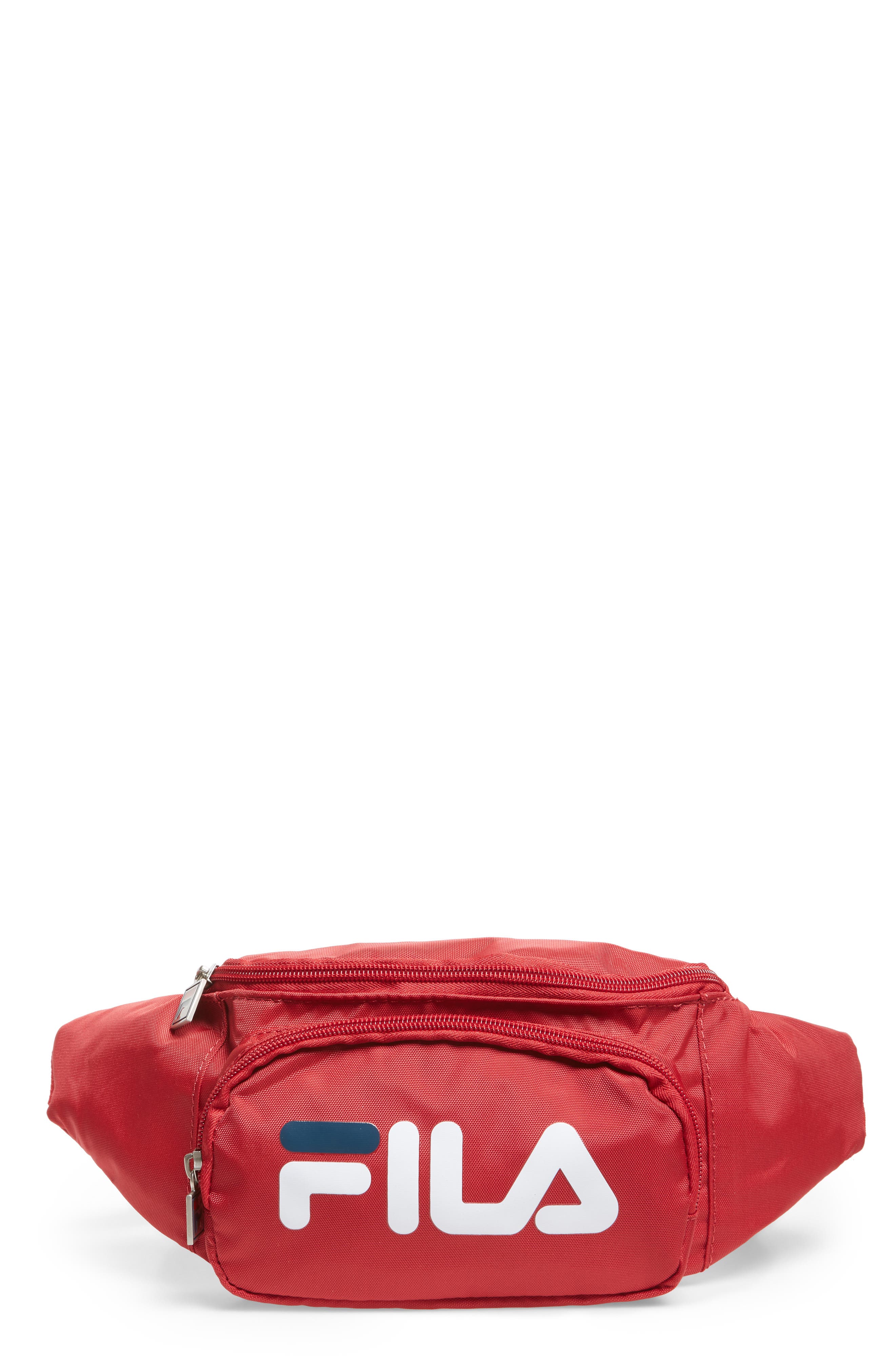 Logo Belt Bag, Main, color, CHINESE RED/ PEACH/ WHITE
