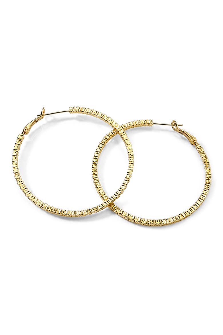Crystal Pavé Hoop Earrings, Main, color, GOLD