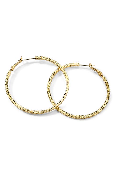 Crystal Pavé Hoop Earrings
