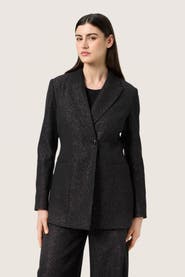 Soaked in Luxury SLCahlina Single-breasted Glitter Blazer