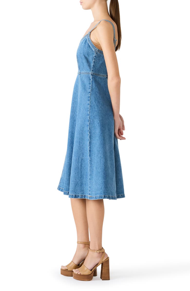Steve Madden Harley Denim A-Line Dress, Alternate, color, Medium Blue