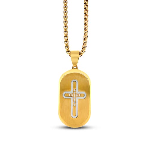 Anna Zuckerman Paxor Oblong Cross Necklace In Black