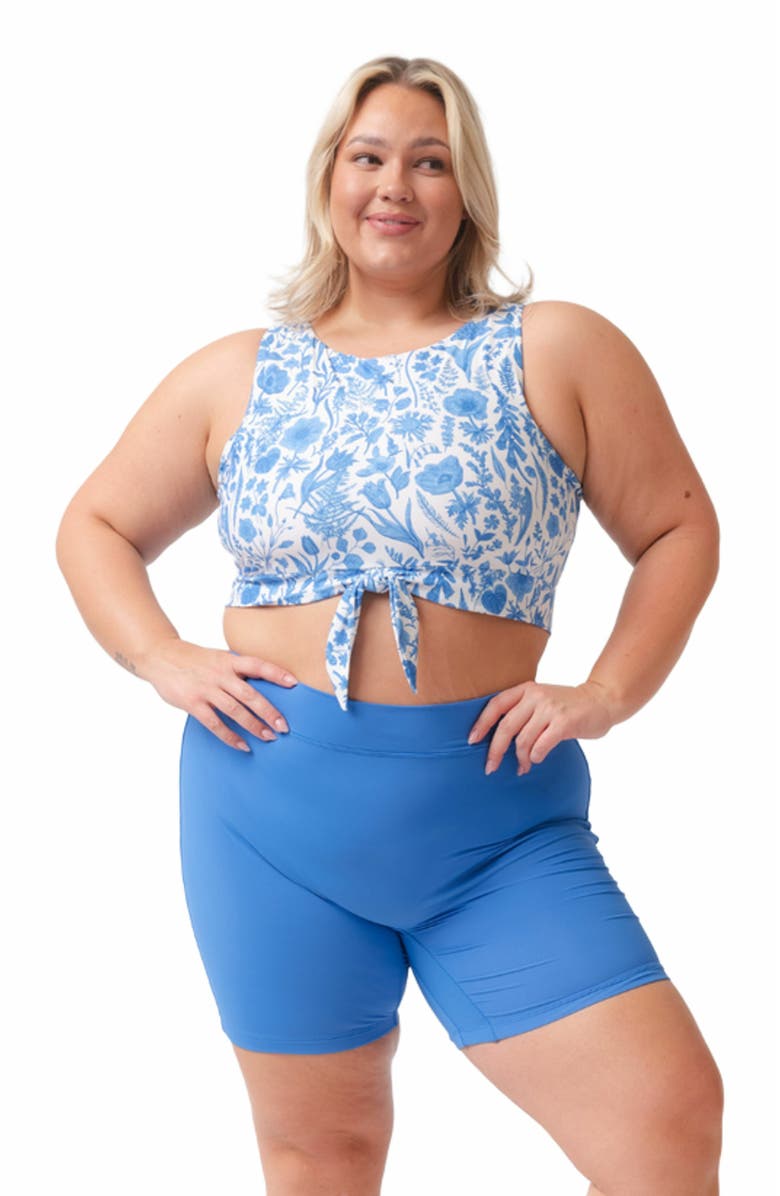 Lime Ricki Swimwear Bike Short, Alternate, color, Coastline Blue