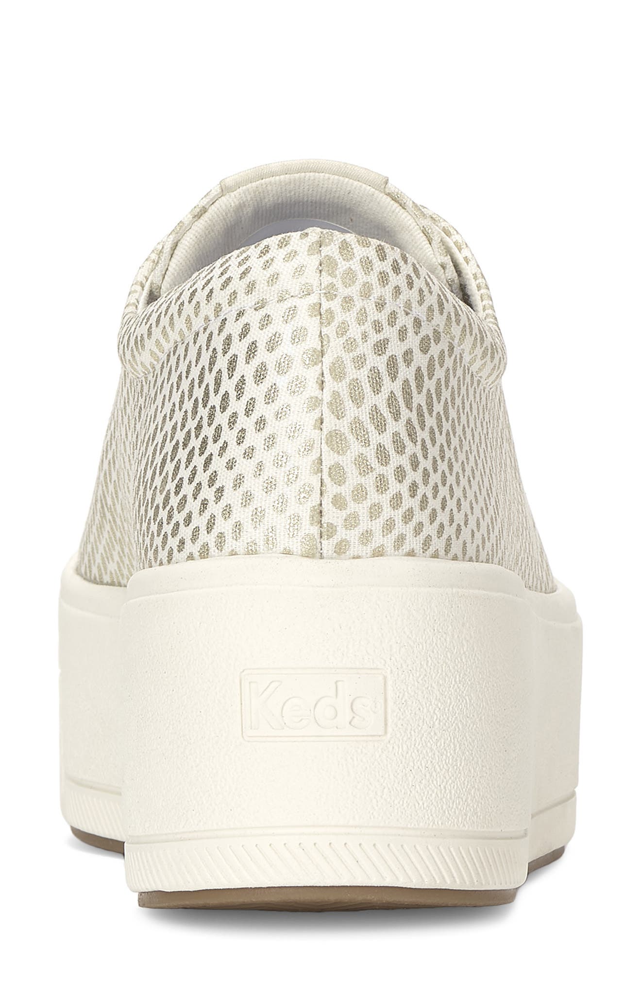Skyler Metallic Foil Platform Sneaker, Alternate, color, EGRET