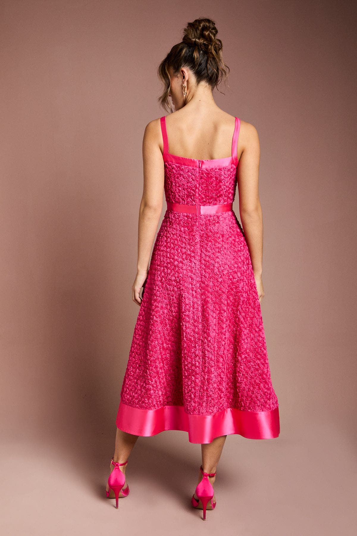 3D Flower Strappy Midi Dress - image 2