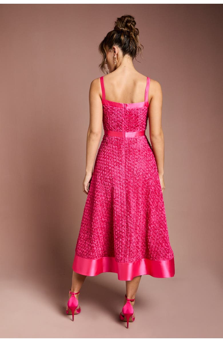 Coast 3D Flower Strappy Midi Dress, Alternate, color, Pink