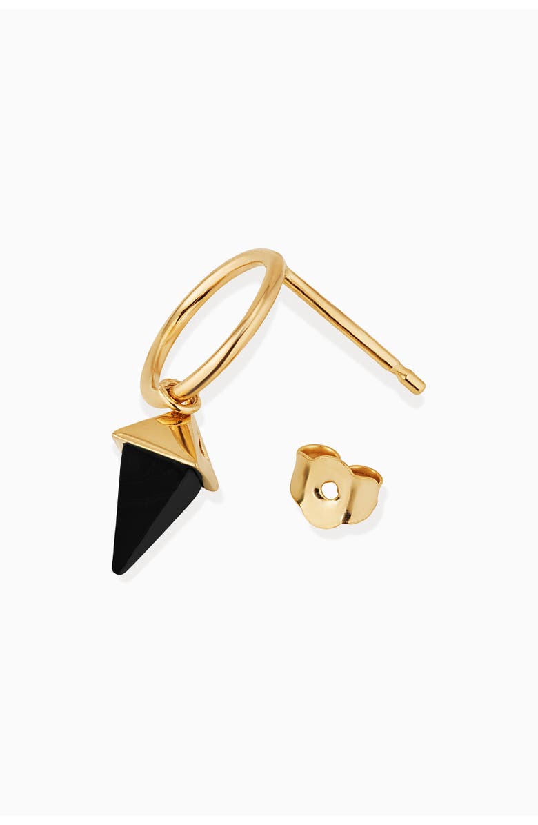 Oradina 14K Gold Prism Point Drop Earrings, Alternate, color, Gold - Black Onyx