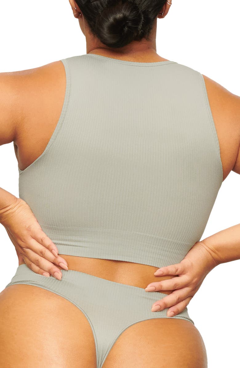 SKIMS Stretch Rib High Neck Bralette, Alternate, color,