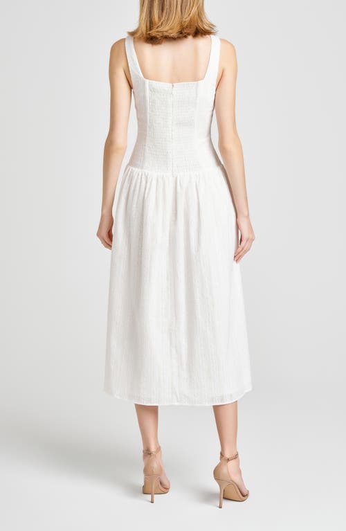 Wayf Eve Eyelet Embroidery A-line Midi Dress In Ivory