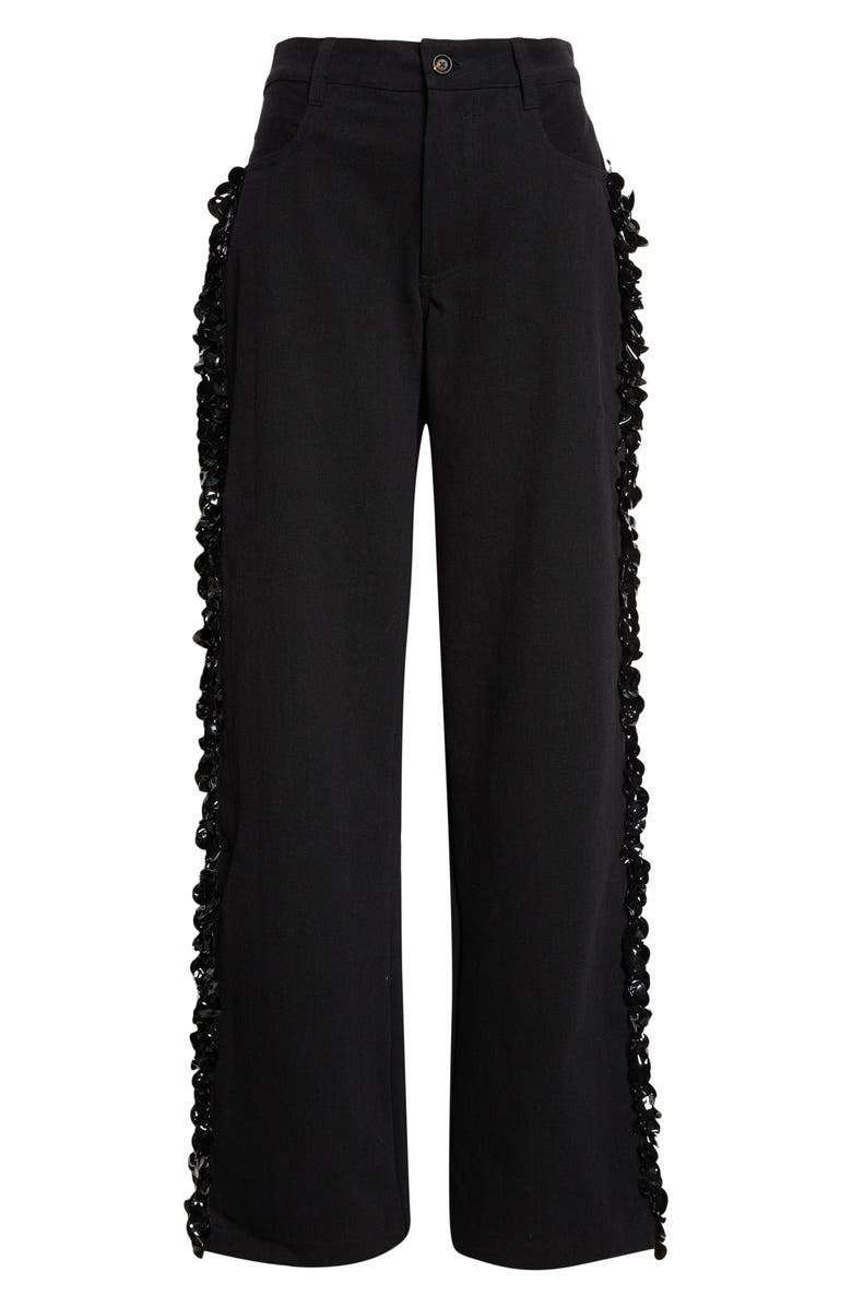 Diotima Burro Paillette Side Stripe Wide Leg Jeans, Main, color, Black