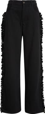 Diotima Burro Paillette Side Stripe Wide Leg Jeans
