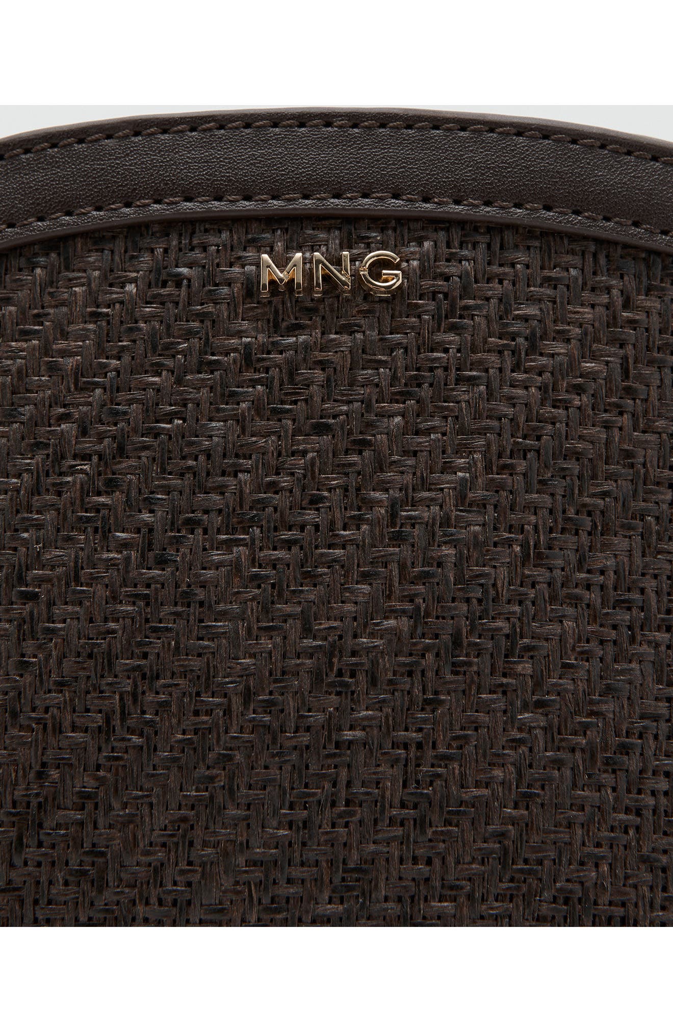 MANGO Natural Fiber Wristlet, Alternate, color, Chocolate
