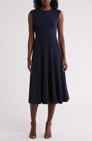 Calvin Klein Scuba Crepe Fit & Flare Dress