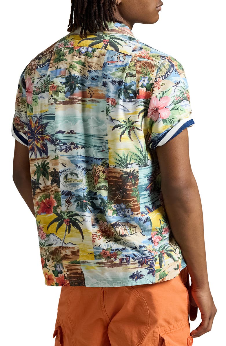 Polo Ralph Lauren Surf Print Classic Fit Camp Shirt, Alternate, color, 6665 Surf Scenic Patchwork