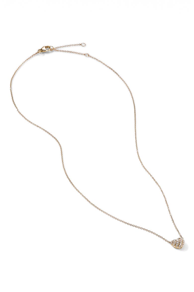 Heart Pendant Necklace in 18K Gold with Pavé Diamonds, Alternate, color, DIAMOND