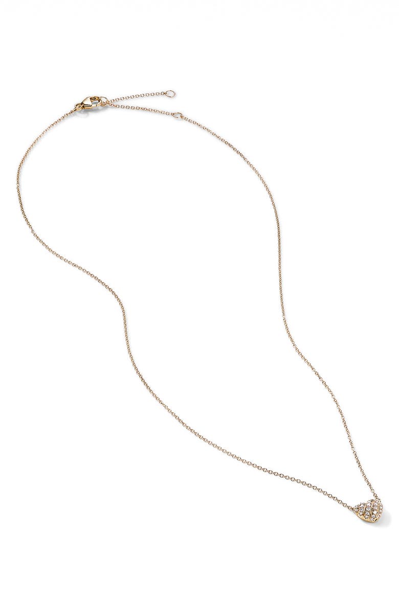 David Yurman Heart Pendant Necklace in 18K Gold with Pavé Diamonds, Alternate, color,
