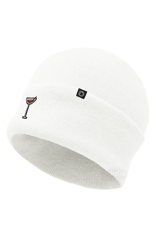 Dalix Espresso Martini Beanie Cap In White