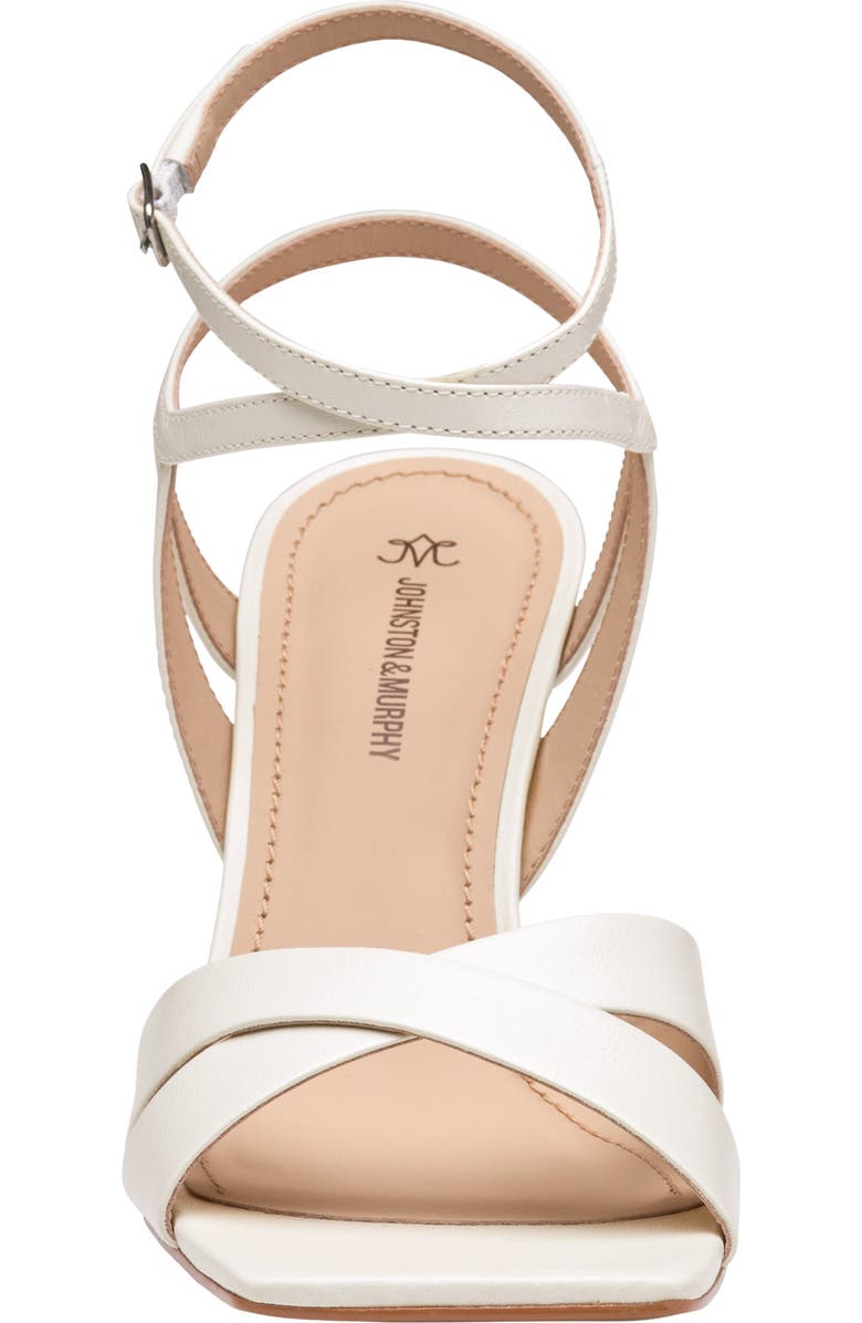 Johnston & Murphy Christine Ankle Strap Sandal, Alternate, color, White Glove Leather