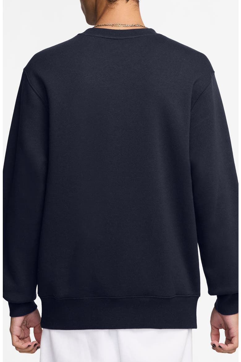 Club Brushed Fleece Crewneck Sweatshirt, Alternate, color, OBSIDIAN/ WHITE