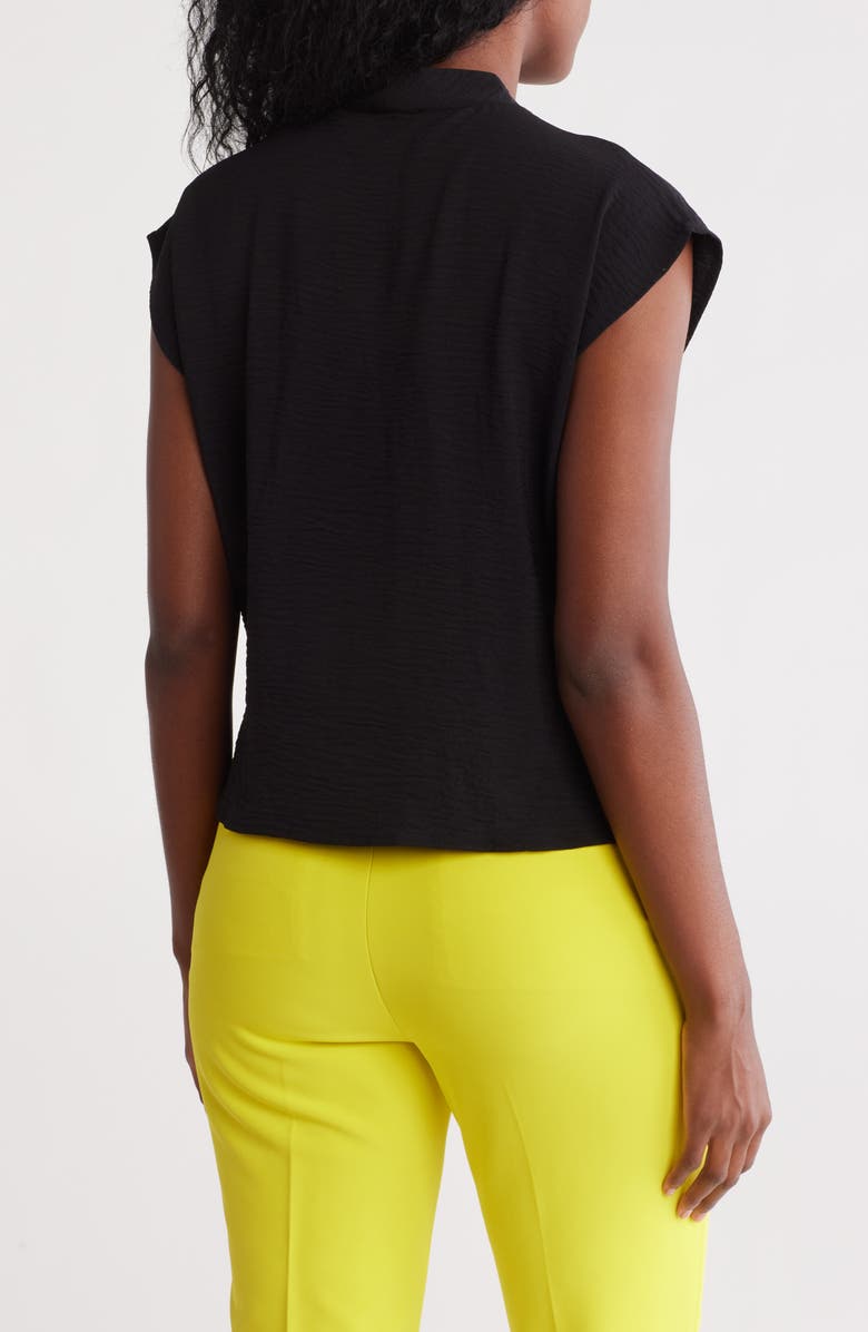 DKNY Cap Sleeve Crepe Wrap Top, Alternate, color, 