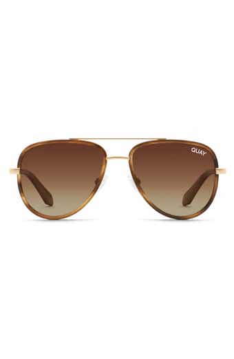 QUAY All In 49mm Mini Aviator Polarized Gradient Sunglasses