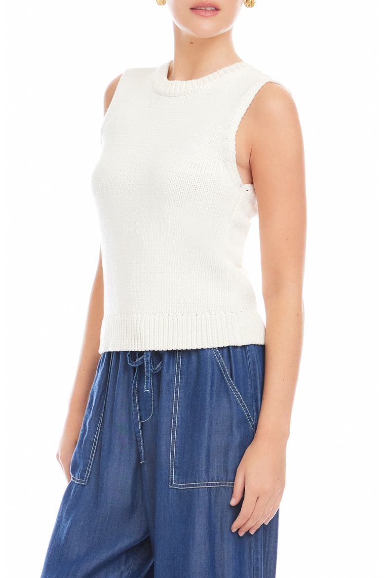 Kimmy Cotton Sweater Tank, Alternate, color, CREAM