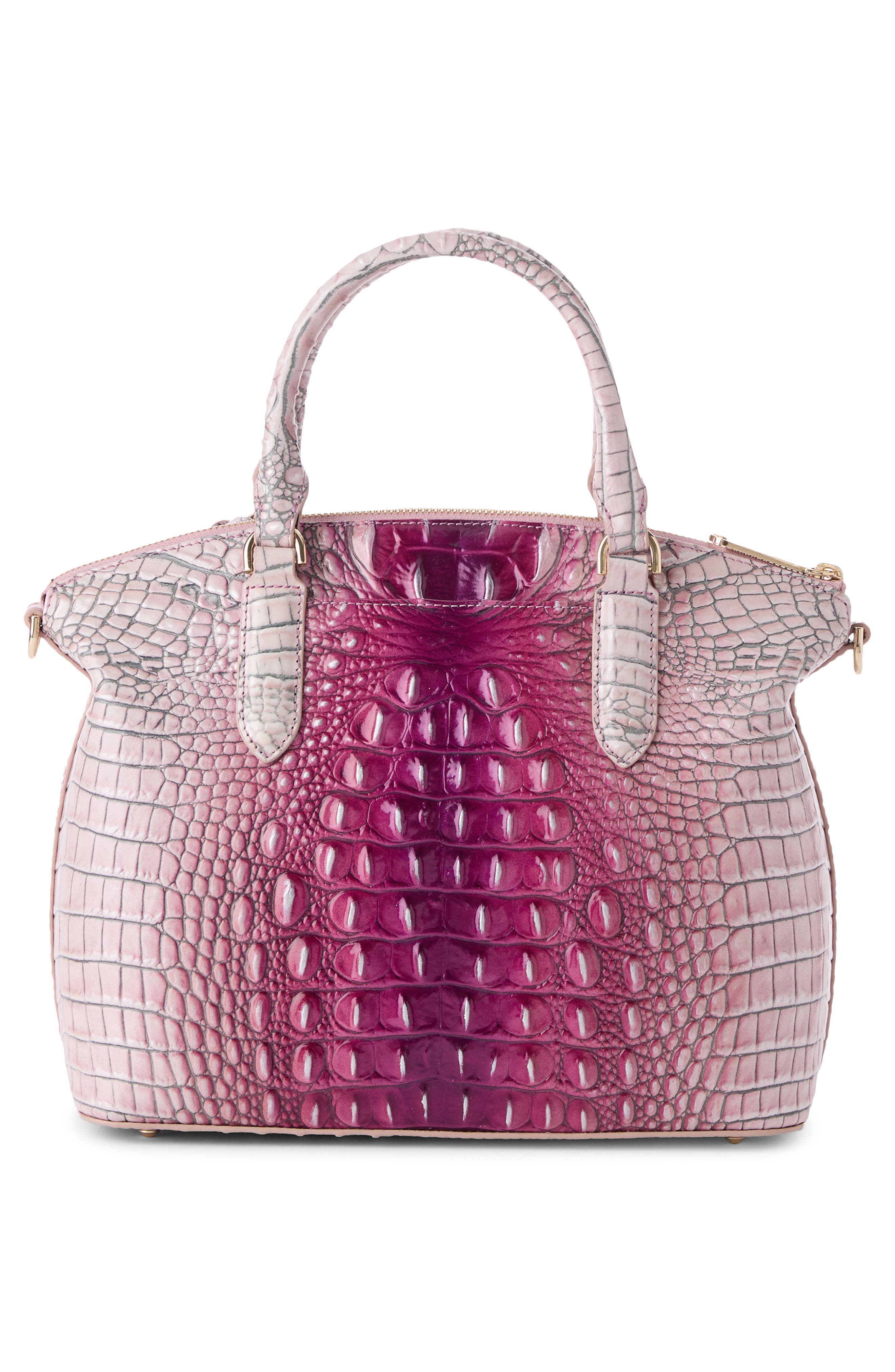 Large Duxbury Croc Embossed Leather Satchel, Alternate, color, ISLAND PETAL