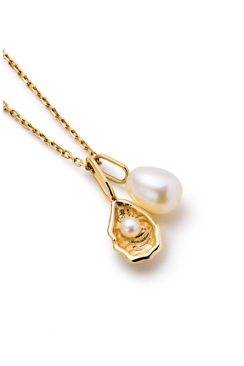 Solid Yellow Gold - Oyster Charm Necklace, Alternate, color, Gold