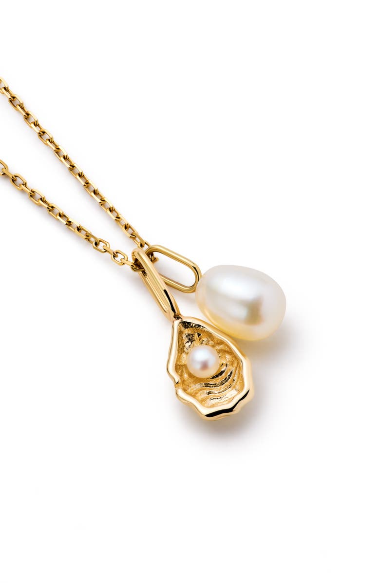 Ana Luisa Solid Yellow Gold - Oyster Charm Necklace, Alternate, color, Gold