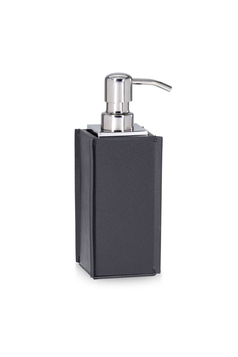 Piega Saffiano Black Pump Dispenser, Main, color, BLACK