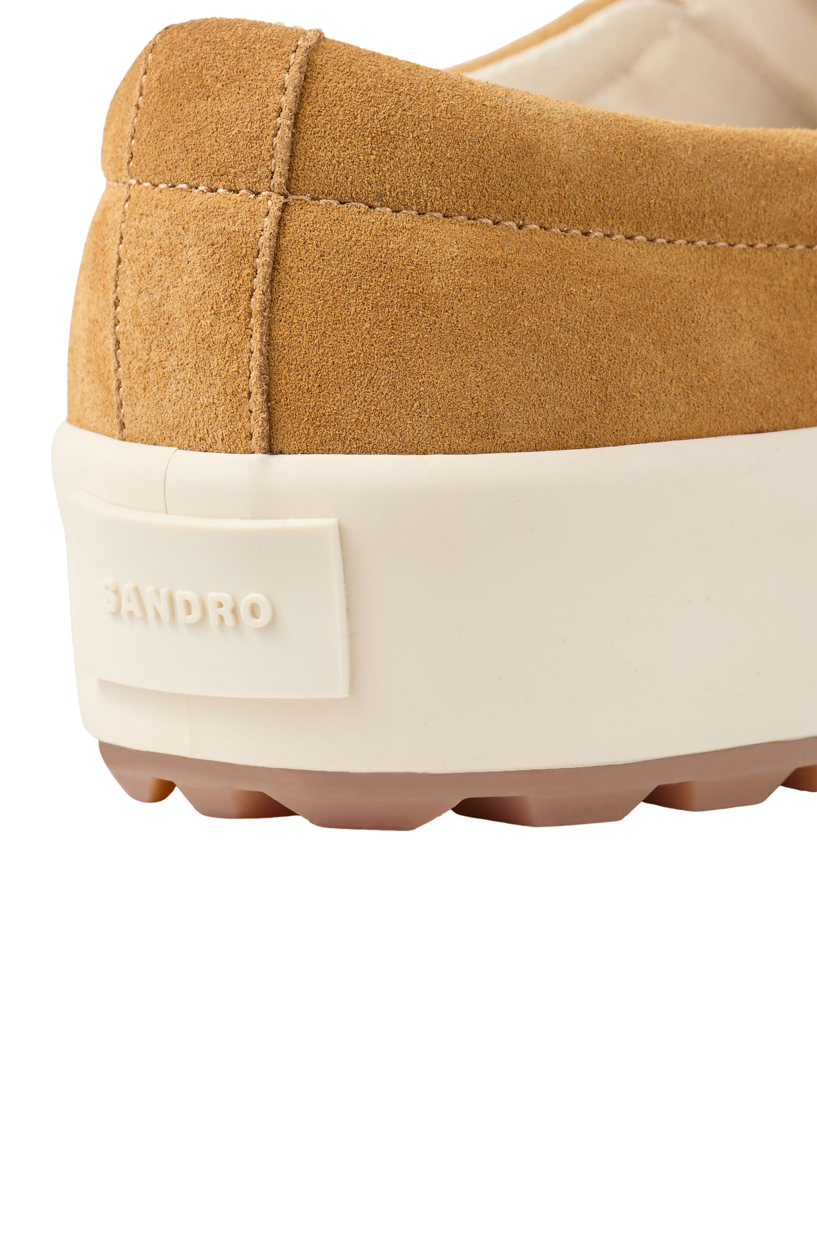 SANDRO Split leather slip-ons, Alternate, color, 
